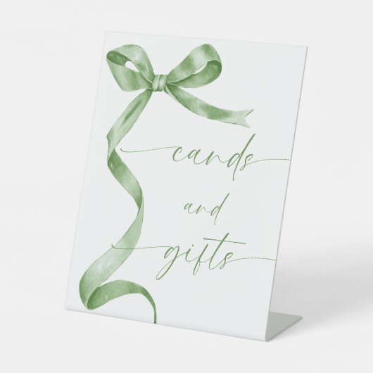 Signe De Table Cartes et cadeaux Sage Green Bow (Recto)