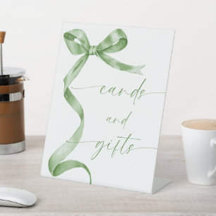 Signe De Table Cartes et cadeaux Sage Green Bow