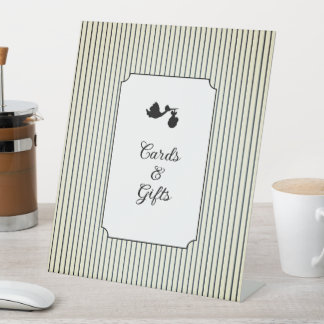 Signe De Table Cartes et Cadeaux Stork à Rayures Modernes & Minim