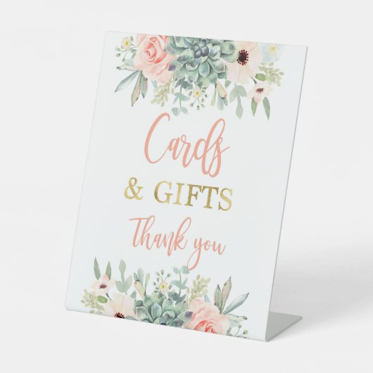 Signe De Table Cartes et cadeaux succulents (Recto)