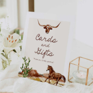 Signe De Table Cartes et cadeaux Western Party