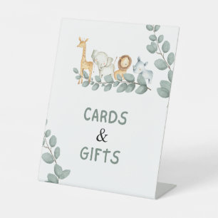 Signe De Table Cartes et cadeaux Wild One Zoo Animaux Baby shower