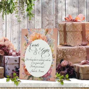 Signe De Table Cartes et Cadeaux Wildflowers - Or Rose
