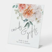 Signe De Table Cartes Peonies modernes Cadeaux Script Mariage (Recto)