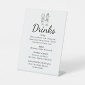 Signe De Table Cartoon Bride Groom Mariage Whimsical Boissons Bar (Recto)