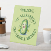 Signe De Table Cartoon vert mignon Picket Anniversaire (In SItu)