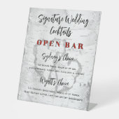 Signe De Table Carved Hearts Birch Wedding Bar Signature Drinks (Recto)
