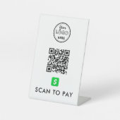 Signe De Table CashApp QR Code numérisation pour payer logo moder (Recto)