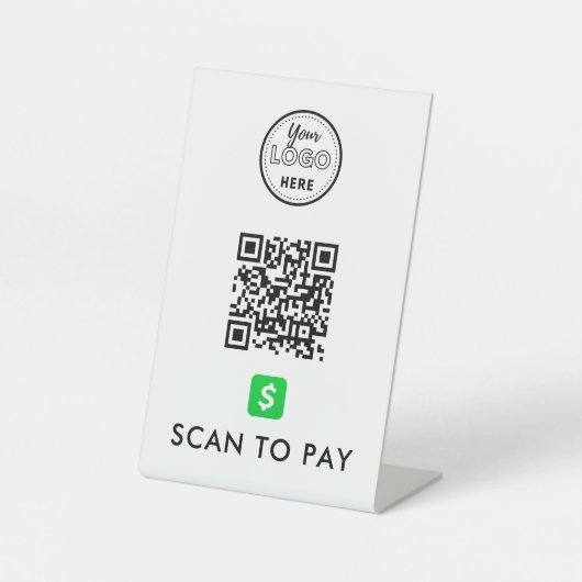 Signe De Table CashApp QR Code numérisation pour payer logo moder (Recto)