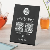 Signe De Table Casual Script | Deux façons de payer le code QR sc (In SItu)