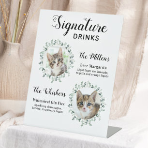 Signe De Table Cat Mariage Signature Boissons Bar Cocktail Person
