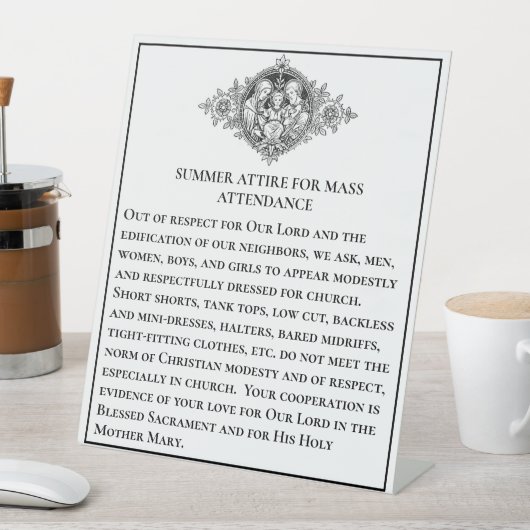 Signe De Table Catholique Modeste Eglise Orientation Attente (In SItu)