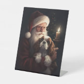 Signe De Table Cavalier King avec le Père Noël Festif Noël (Recto)