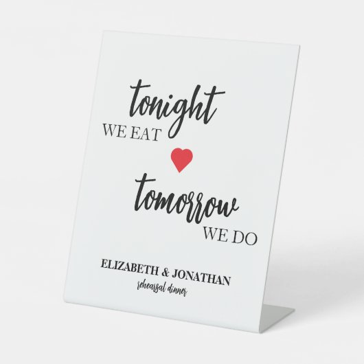 Signe De Table Ce Soir, Nous Mangeons, Demain, Nous Dînons De Rép (Recto)