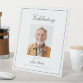 Signe De Table "Celebrating Life of" Photo Funeral Memorial (In SItu)