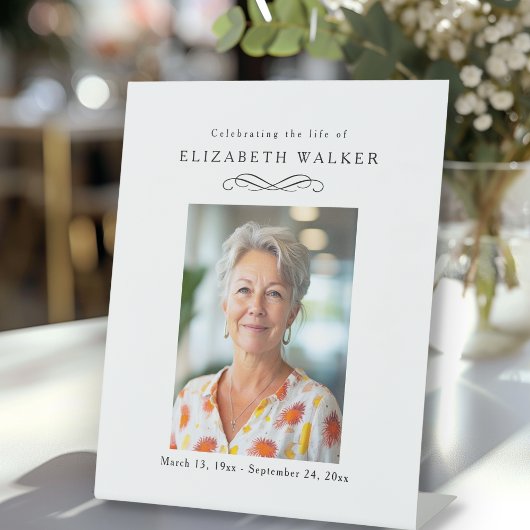 Signe De Table "Celebrating Life of" Photo Funeral Memorial 