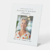 Signe De Table "Celebrating Life of" Photo Funeral Memorial  (Recto)