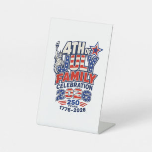 Signe De Table Célébration de la famille du 4 juillet 2026 250 an