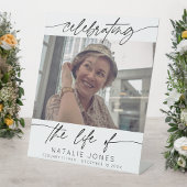 Signe De Table Célébration de la vie de Script Photo commémorativ