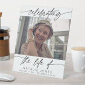 Signe De Table Célébration de la vie de Script Photo commémorativ (In SItu)