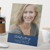 Signe De Table Célébration de la vie Photo Mémorial Funeral Blue (In SItu)