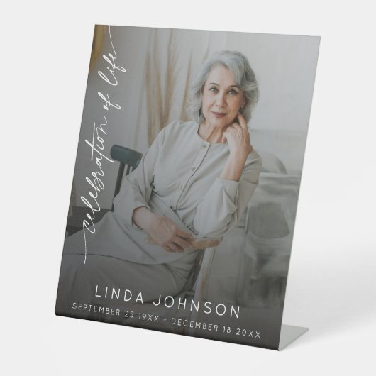 Signe De Table Célébration de la vie Souvenir Photo Funérailles (Recto)