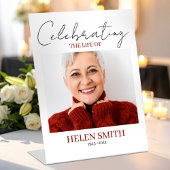 Signe De Table Celebration of Life Minimal Memorial Funeral Photo