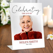 Signe De Table Celebration of Life Minimal Memorial Funeral Photo