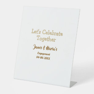 Signe De Table Célébrons ensemble la fête de fiançailles nom date