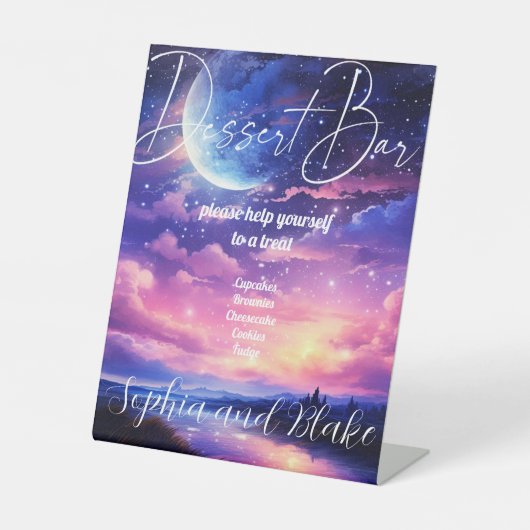 Signe De Table Céleste Mariage de la barre de desserts (Recto)