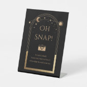 Signe De Table Céleste Noir Or Soleil Lune Étoiles Oh Snap (Recto)