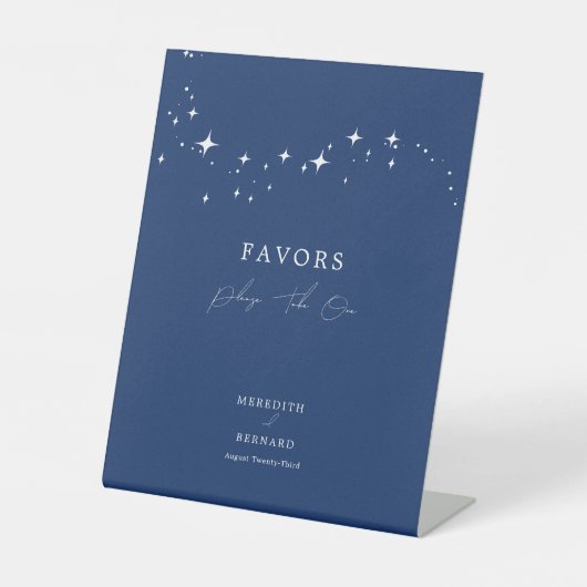 Signe De Table Celestial Elegant Marine Blue Wedding Favore (Recto)