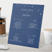 Signe De Table Celestial Elegant Navy Blue Wedding Drinks Bar (In SItu)