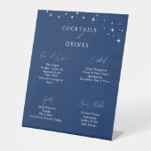 Signe De Table Celestial Elegant Navy Blue Wedding Drinks Bar (Recto)