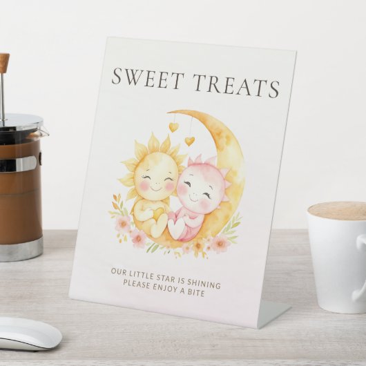 Signe De Table Celestial Sun Moon Sweet Treats Baby Shower (In SItu)
