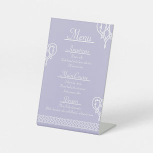 Signe De Table Céltic Weave Hearts dans Lavender Pedestal Sign