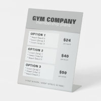 Centre De Fitness Gym Liste des prix Table Top