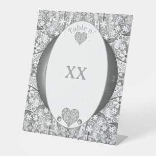 Signe De Table Céramique gris dentelle