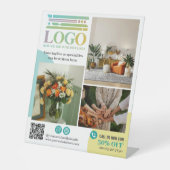 Signe De Table Cercles Turquoise Jaune Logo Photos Promotionnels (Recto)