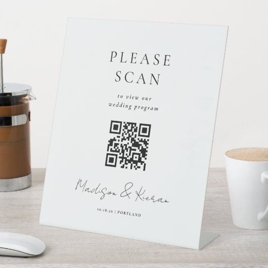 Signe De Table Cérémonie de bienvenue du mariage Code QR (In SItu)