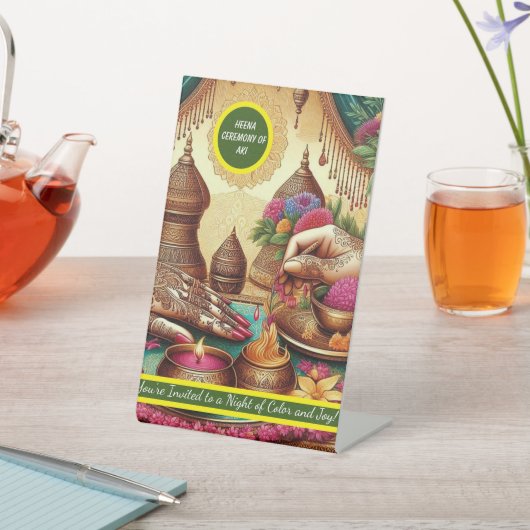 Signe De Table Cérémonie de henné invitations Tabletop (In SItu)