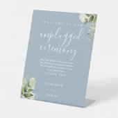 Signe De Table Cérémonie de la Dusty Blue Greenery Floral Unplugg (Recto)