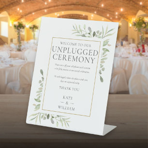 Signe De Table Cérémonie de mariage sans appareils électroniques