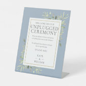 Signe De Table Cérémonie débranchée Verdure Dusty Blue Mariage (Recto)