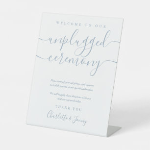 Signe De Table Cérémonie non branchée Dusty Blue Signature Script