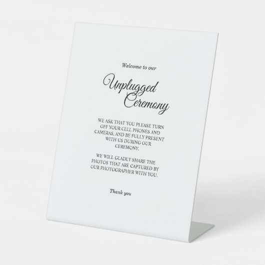 Signe De Table Cérémonie simple Noir Blanc Calligraphie Débranché (Recto)