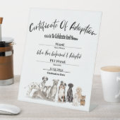 Signe De Table Certificat d'adoption de marionnettes familiales  (In SItu)