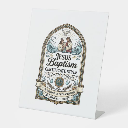 Signe De Table Certificat de baptême de Jésus Style Certificat de (Recto)