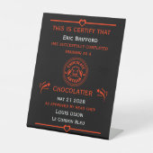 Signe De Table Certificat de fabricant de chocolatier (Recto)