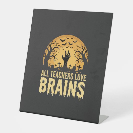 Signe De Table Cerveaux de professeurs d'Halloween (Recto)